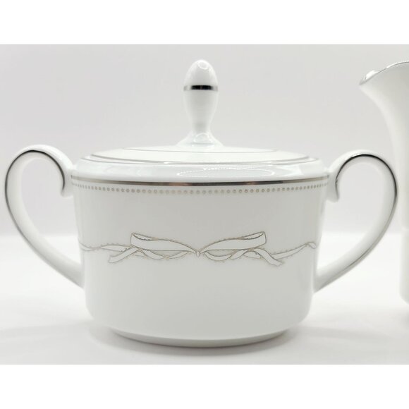 Vera Wang Fine Bone China by Wedgwood LOVE KNOTS Creamer & Sugar Bowl Brand New - Picture 2 of 15